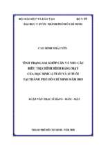 Tình trạng sai khớp cắn và nhu cầu điều trị chỉnh hình răng mặt của học sinh 12 tuổi và 15 tuổi tại thành phố hồ chí minh năm 2019