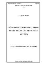 Nồng độ interleukin 23 trong huyết thanh của bệnh nhân vảy nến