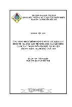 Luận văn tốt nghiệp ứng dụng phần mềm primer đánh giá hiệu quả kinh tế   xã hội   môi trường cho các mô hình canh tác