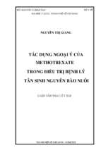 Tác dụng ngoại ý của methotrexate trong điều trị bệnh lý tân sinh nguyên bào nuôi