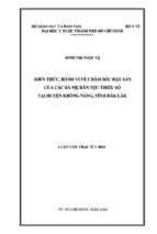 Kiến thức hành vi về chăm sóc hậu sản của các bà mẹ dân tộc thiểu số tại huyện krông năng tỉnh đăk lăk