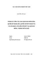 đánh giá công tác giao dịch bảo đảm bằng quyền sử dụng đất, quyền sở hữu nhà ở và tài sản khác gắn liền với đất tại quận hà đông, thành phố hà nội  