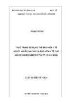 Thực trạng sử dụng thẻ bảo hiểm y tế người nghèo và chi của bảo hiểm y tế cho người nghèo năm 2007 tại tp hồ chí minh