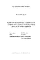 Nghiên cứu sự lưu hành và đặc điểm dịch tễ học phân tử của porcine circovirus type 2 (pcv2) ở lợn nuôi tại việt nam