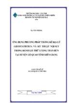 Luận văn tốt nghiệp ứng dụng phương pháp thống kê địa lý (geostatistics) và kỹ thuật nội suy trong đánh giá trữ lượng