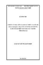 Nghiên cứu đặc điểm tái sinh tự nhiên của sến mủ (shorea roxburghii g. don) dưới tán rừng kín thường xanh hơi ẩm nhiệt đới ở khu vực tân phú, tỉnh đồng nai