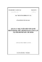 Quản lý nhà nước đối với cơ sở khám bệnh, chữa bệnh ngoài công lập tại thành phố hồ chí minh