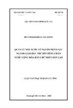 Quản lý nhà nước về nguồn nhân lực ngành giáo dục thủ đô viêng chăn nước cộng hòa dân chủ nhân dân lào