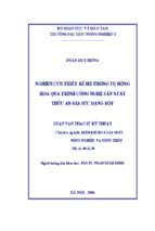 Nghiên cứu thiết kế hệ thống tự động hoá quá trình công nghệ sản xuất thức ăn gia súc dạng bột