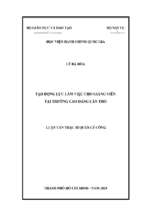 Tạo động lực làm việc cho giảng viên tại trường cao đẳng cần thơ