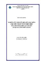 Luận văn tốt nghiệp nghiên cứu mối liên hệ giữa đặc điểm ảnh viễn thám với sự hiện diện đất than bùn khu vực huyện