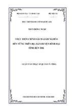 Thực hiện chính sách giảm nghèo bền vững trên địa bàn huyện bình đại, tỉnh bến tre