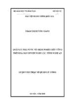 Quản lý nhà nước về giảm nghèo bền vững trên địa bàn huyện nghi lộc, tỉnh nghệ an