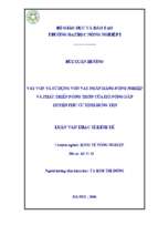 Vay vốn và sử dụng vốn vay ngân hàng nông nghiệp và phát triển nông thôn của hộ nông dân huyện phù cừ tỉnh hưng yên