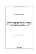Mô hình hóa sự biến đổi lớp phủ bề mặt do lũ lụt ở đồng bằng sông cửu long bằng tư liệu viễn thám và gis