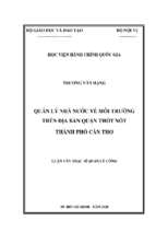 Quản lý nhà nước về môi trường trên địa bàn quận thốt nốt, thành phố cần thơ