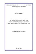 Hệ thống cơ quan của quốc hội trong điều kiện xây dựng nhà nước pháp quyền xã hội chủ nghĩa ở việt nam