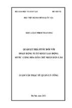Quản lý nhà nước đối với hoạt động xuất khẩu lao động nước cộng hòa dân chủ nhân dân lào