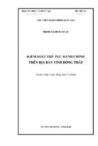Kiểm soát thủ tục hành chính trên địa bàn tỉnh đồng tháp