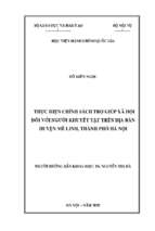 Thực hiện chính sách trợ giúp xã hội đối với người khuyết tật trên địa bàn huyện mê linh, thành phố hà nội