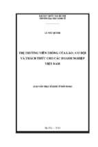 Thị trường viễn thông của lào cơ hội và thách thức cho các doanh nghiệp việt nam