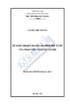 Kỹ năng tham vấn cho gia đình trẻ tự kỷ của nhân viên công tác xã hội