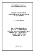 ảnh hưởng của quản trị quan hệ khách hàng và quản trị trải nghiệm khách hàng đến kết quả kinh doanh của doanh nghiệp bán lẻ thành phố cần thơ tt