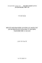 đề xuất giải pháp nâng cao năng lực quản lý dự án cho ban quản lý dự án đầu tư xây dựng phủ lý, hà nam  