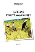 Bài giảng kinh tế nông nghiệ