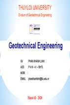 Bài giảng môn học địa kỹ thuật phần 1 = geotechnical engineering part 