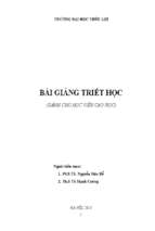 Bài giảng triết học bài giảng cao họ