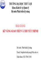 Bài giảng kỹ năng giao tiếp và thuyết trìn