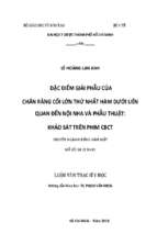 đặc điểm giải phẫu của chân răng cối lớn thứ nhất hàm dưới liên quan đến nội nha và phẫu thuật khảo sát trên phim cbct