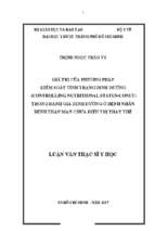 Giá trị của phương pháp kiểm soát tình trạng dinh dưỡng (controlling nutritional status conut) trong đánh giá dinh dưỡng ở bệnh nhân bệnh thận mạn chưa điều trị thay thế
