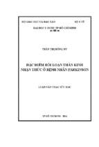 đặc điểm rối loạn thần kinh nhận thức ở bệnh nhân parkinson