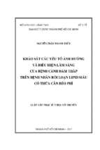 Khảo sát các yếu tố ảnh hưởng và biểu hiện lâm sàng của bệnh cảnh đàm thấp trên bệnh nhân rối loạn lipid máu có thừa cân béo phì