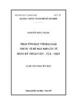 Phản ứng đau với hai loại thuốc tê bề mặt khi gây tê bằng kỹ thuật cắn – tựa – giật