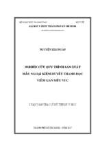 Nghiên cứu quy trình sản xuất mẫu ngoại kiểm huyết thanh học viêm gan siêu vi c