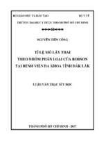 Tỉ lệ mổ lấy thai theo nhóm phân loại của robson tại bệnh viện đa khoa tỉnh đắk lắk