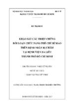 Khảo sát các triệu chứng rối loạn chức năng phế chủ bì mao trên bệnh nhân bị chàm tại bệnh viện da liễu thành phố hồ chí minh