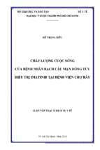 Chất lượng cuộc sống của bệnh nhân bạch cầu mạn dòng tủy điều trị imatinib tại bệnh viện chợ rẫy