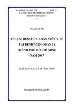 Tỉ lệ stress của nhân viên y tế tại bệnh viện quận 11 thành phố hồ chí minh năm 2017