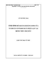 Tình hình đề kháng kháng sinh của vi khuẩn enterococci phân lập tại bệnh viện chợ rẫy