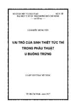 Vai trò của sinh thiết tức thì trong phẫu thuật u buồng trứng