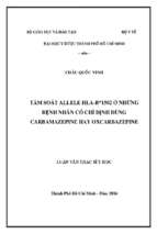 Tầm soát allele hla b 1502 ở những bệnh nhân có chỉ định dùng carbamazepine hay oxcarbazepine