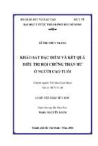 Khảo sát đặc điểm và kết quả điều trị hội chứng thận hư ở người cao tuổi