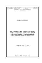 Khảo sát biến thể gen abcg2 trên bệnh nhân parkinson