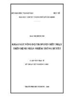 Khảo sát nồng độ troponin siêu nhạy trên bệnh nhân nhiễm trùng huyết