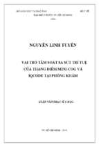 Vai trò tầm soát sa sút trí tuệ của thang điểm mini cog và iqcode tại phòng khám