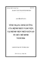 Tình trạng dinh dưỡng của bệnh nhân nằm viện tại bệnh viện nhân dân 115 tp. hồ chí minh năm 2016